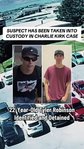 22-year-old Tyler Robinson has been identified and taken into custody in connection with the Charlie Kirk case! Authorities confirmed he was detained after being turned in by his father. #CharlieKirk #TylerRobinson #Utah #FBI #Arrested