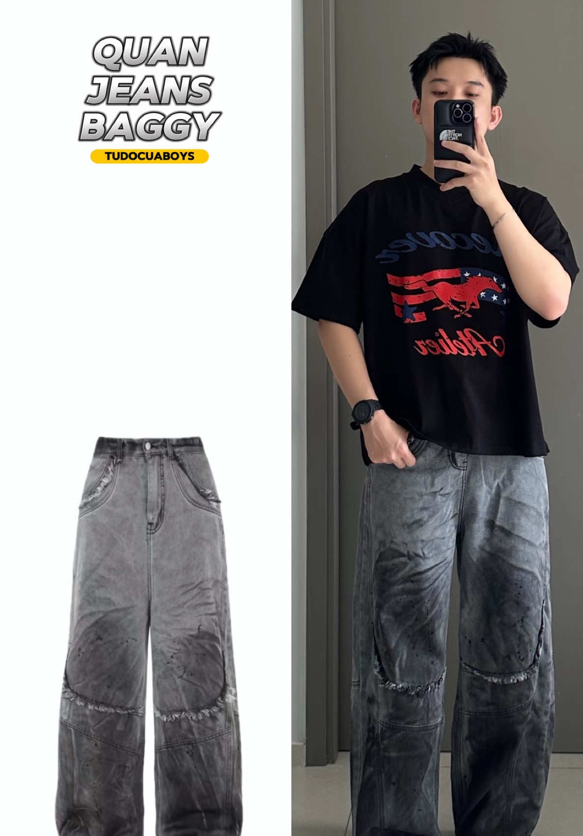 Quần jean baggy #review #reviewlamdep #quanjean #quanbaggy #tudocuaboys 