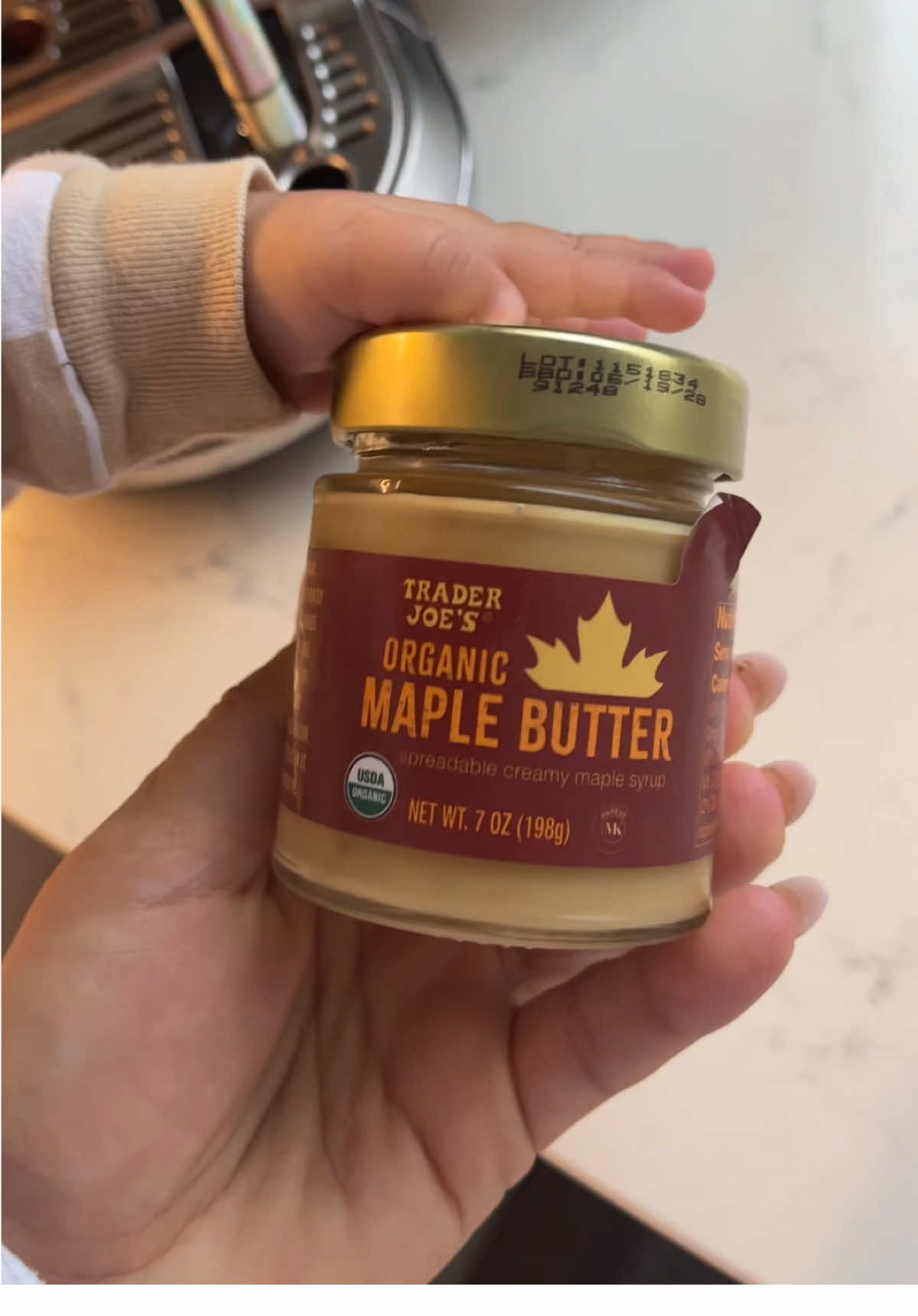 @Trader Joe's maple butter is back. @Nespresso has pumpkin flavor pods. My 7m made me a pumpkin maple butter latte 😍🤤