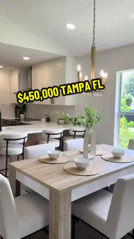 Listed by KEELEY TORO with Frank Albert Realty 5313 W Idaho St, Tampa, FL 33616 $450,000 3 bed 2 bath 1,280sqft 1,280 square feet 4,792sqft lot Beautifully updated and perfectly priced! Situated on a large, privacy fenced, corner lot, this three bedroom/2 bathroom bungalow is GORGEOUS inside. New oak style LVP flooring runs throughout and the light interior finishes, tall ceilings, and open-concept floorpan make the living area feel super spacious. The kitchen has been modernized with white and white oak slim shaker cabinetry, quartz countertops, and stainless steel appliances. It looks like something straight off of a Pinterest dream kitchen board....and the bathrooms are equally lovely! In addition to the cosmetic updates this home offers peace of mind. Built in 2003, it's block construction and elevated to protect against flooding. The water heater and HVAC system are brand new and the roof was replaced in 2017. This place is a MUST SEE!  #joneisyrealtor #casaenventatampa #joneisydiaz 