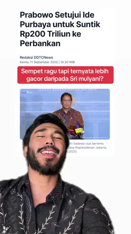 Gw uda liat beberapa performance pak purbaya ini, dan gw melihat ada harapan. Dari cara kepemimpinannya juga sedikit mirip sama pak prabowo yang to the point, gak menye menye, ga banyak ketika ketika. Gak banyak angin angin.  Semoga ekonomi kita lebih baik!  #purbaya #purbayayudhisadewa #prabowo #mentrikeuangan #kabinetmerahputih 
