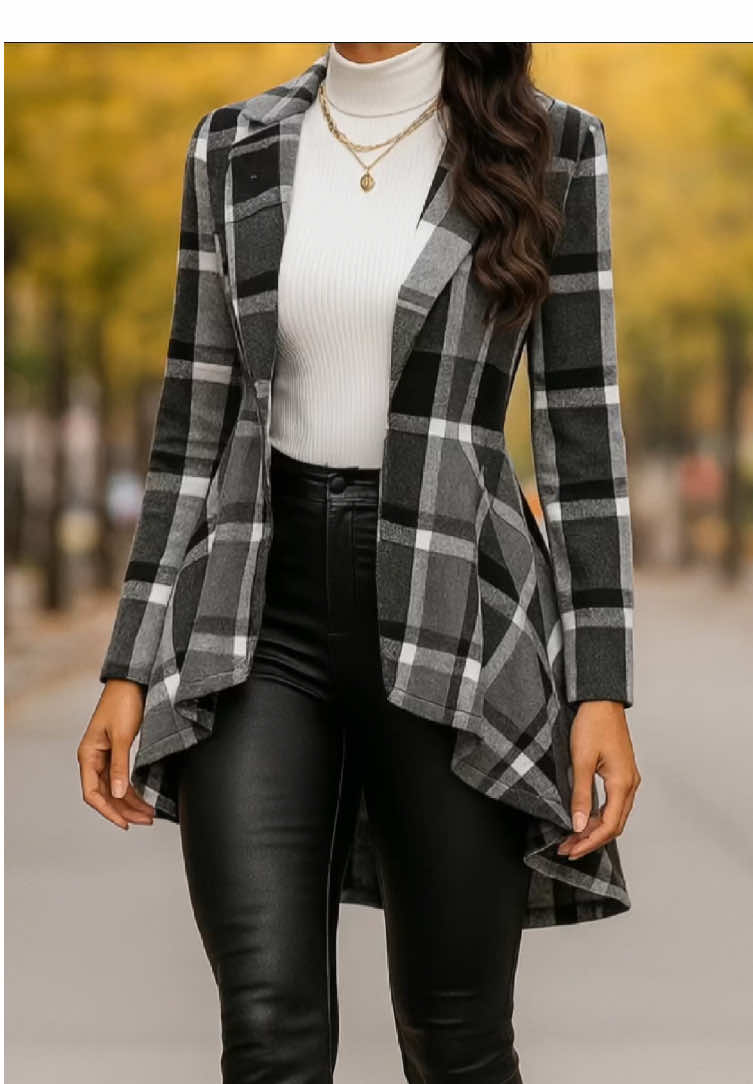 Women's Plaid Print Button Hig #Clothing #fyp #spotlightfinds #OOTD #lady 