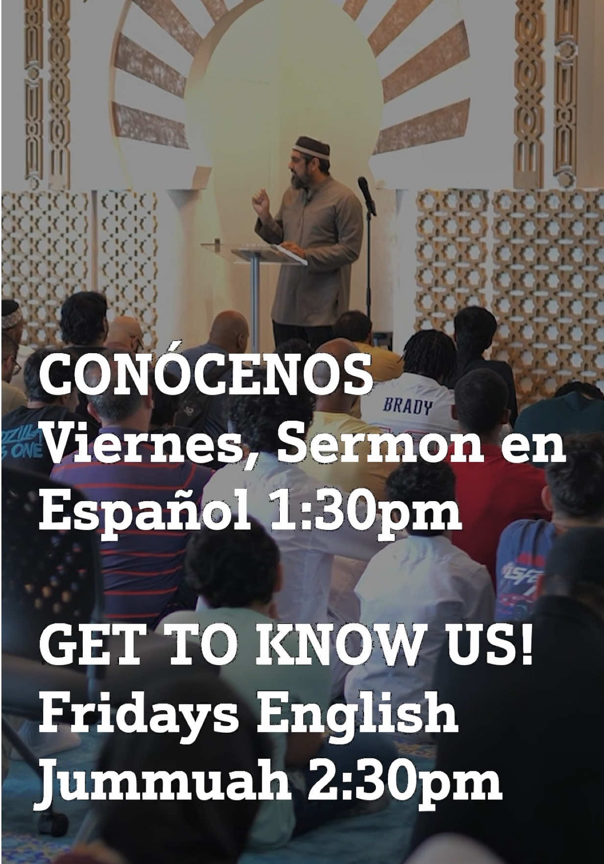🕌✨ Did you know? The IslamInSpanish Centro Islámico is the only place in America where you can hear the Friday Khutbah in Spanish every week! 🇪🇸📖 Join us this Friday and experience the beauty of Islam in your language, while connecting with a welcoming community. 🌙 📅 Every Friday ⏰ Spanish Khutbah – 1:30 PM ⏰ English Khutbah – 2:30 PM 📍 IslamInSpanish Centro Islámico All are welcome – bring your family and friends! #IslamInSpanish #SpanishKhutbah #FridayPrayer #Community ——- 🕌✨ ¿Sabías? El Centro Islámico IslamInSpanish es el único lugar en Estados Unidos donde puedes escuchar la Jutbah del viernes en español cada semana. 🇪🇸📖 Acompáñanos este viernes y vive la belleza del Islam en tu idioma, mientras te conectas con una comunidad acogedora. 🌙 📅 Todos los viernes ⏰ Jutbah en Español – 1:30 PM ⏰ Jutbah en Inglés – 2:30 PM 📍 Centro Islámico IslamInSpanish ¡Todos son bienvenidos – trae a tu familia y amigos! #IslamInSpanish #JutbahEnEspañol #OraciónDelViernes #Comunidad 