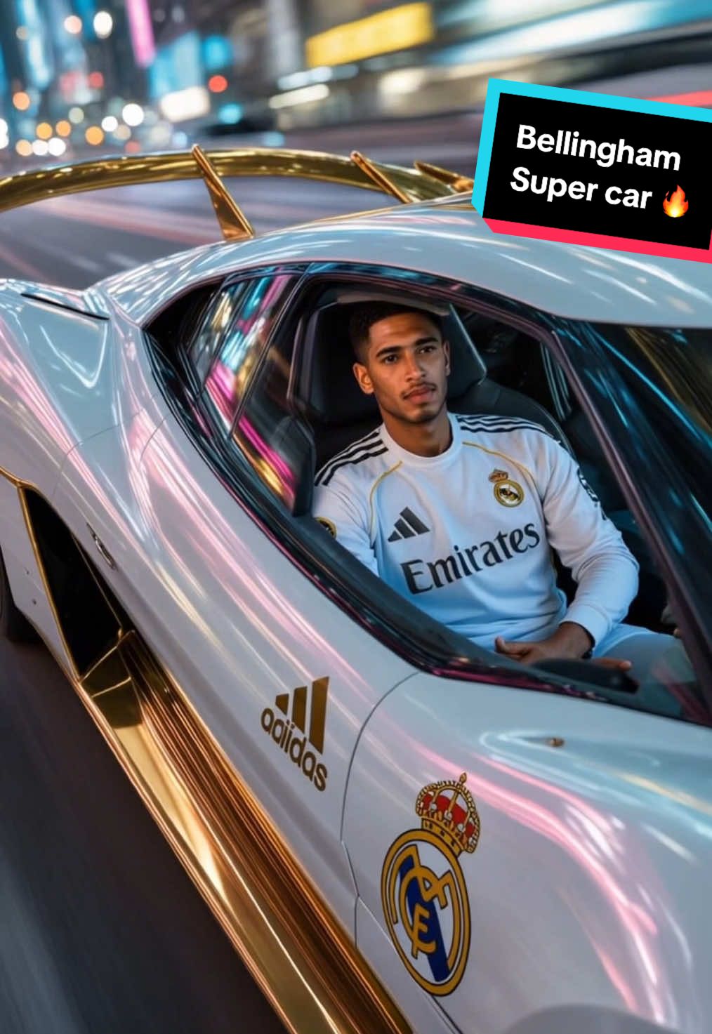 Mbappe & Bellingham race Lamine 🚘🔥 🇫🇷 Kylian Mbappe 🏴󠁧󠁢󠁥󠁮󠁧󠁿 Jude Bellingham  🇪🇸 Lamine Yamal Real Madrid super car driving around and the Barcelona one joins in 🤣 This video is a fan-made, fictional cinematic created solely for entertainment purposes. It is not affiliated with, endorsed by, or representative of any real person, group, or organization. Any similarities to real individuals are purely coincidental. If you believe there is an issue, please reach out directly. #RealMadrid #RM #AI #AIVideo 