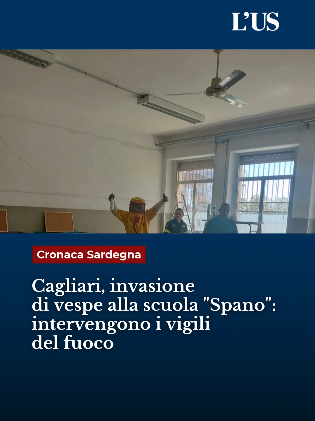 Non si ferma l'invasione di vespe in Sardegna. Questa volta ad esser presa di mira è stata una scuola di Cagliari, la secondaria di primo grado Spano di via Falzarego. Sono stati attaccati un alunno e un collaboratore scolastico, punto in diverse parti del colpo da una ventina di vespe, rendendo necessario l'intervento dei vigili del fuoco che hanno individuato tre nidi. ✏Luca Neri #unionesarda #cagliari #notiziesardegna #notiziecagliari