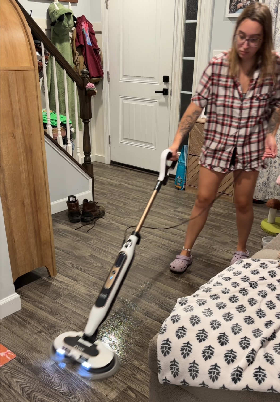 Why are we still wrestling with heavy buckets and dirty mop water in 2025? 🪣🚫 I finally ditched the old mop & bucket and grabbed a Shark Steam Mop and wow… what a difference. All it takes is water—the built-in steam power does the scrubbing and sanitizing for me, no chemicals needed. The reusable pads just toss right in the washer, so no more buying endless refills or dealing with that wet-mop smell. ♻️ Technology has seriously stepped up for cleaning—lightweight, quick heat-up, and leaves the floors spotless and dry in minutes. This is the kind of upgrade that makes me wonder why I didn’t switch sooner. ✨ #SharkSteamMop #CleanWithMe #NoBucketNeeded #TechForTheWin #EcoFriendlyCleaning  