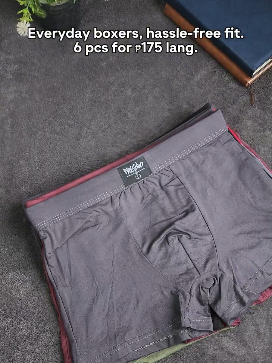 6 Boxers, one sleek set. Don't miss this deal. (Disclaimer: Prices may change due to the seller or platform promos) #mensunderwear #boxerbrief #boxer 