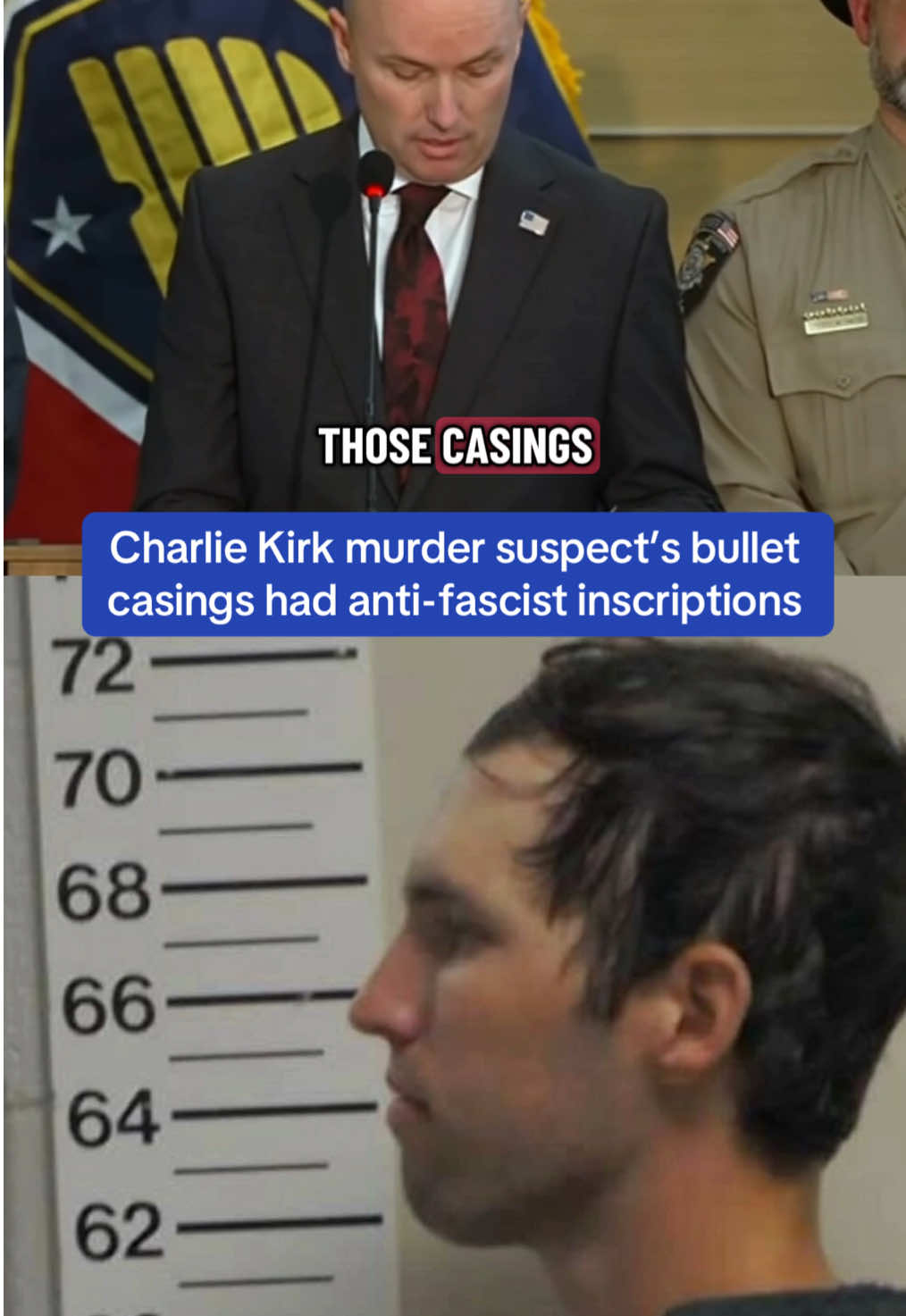 Gov. Cox confirmed that investigators discovered a bolt-action rifle and scope wrapped in a towel and inscriptions engraved on bullet casings belonging to the suspect in the fatal shooting of Charlie Kirk. One of the inscriptions read, 