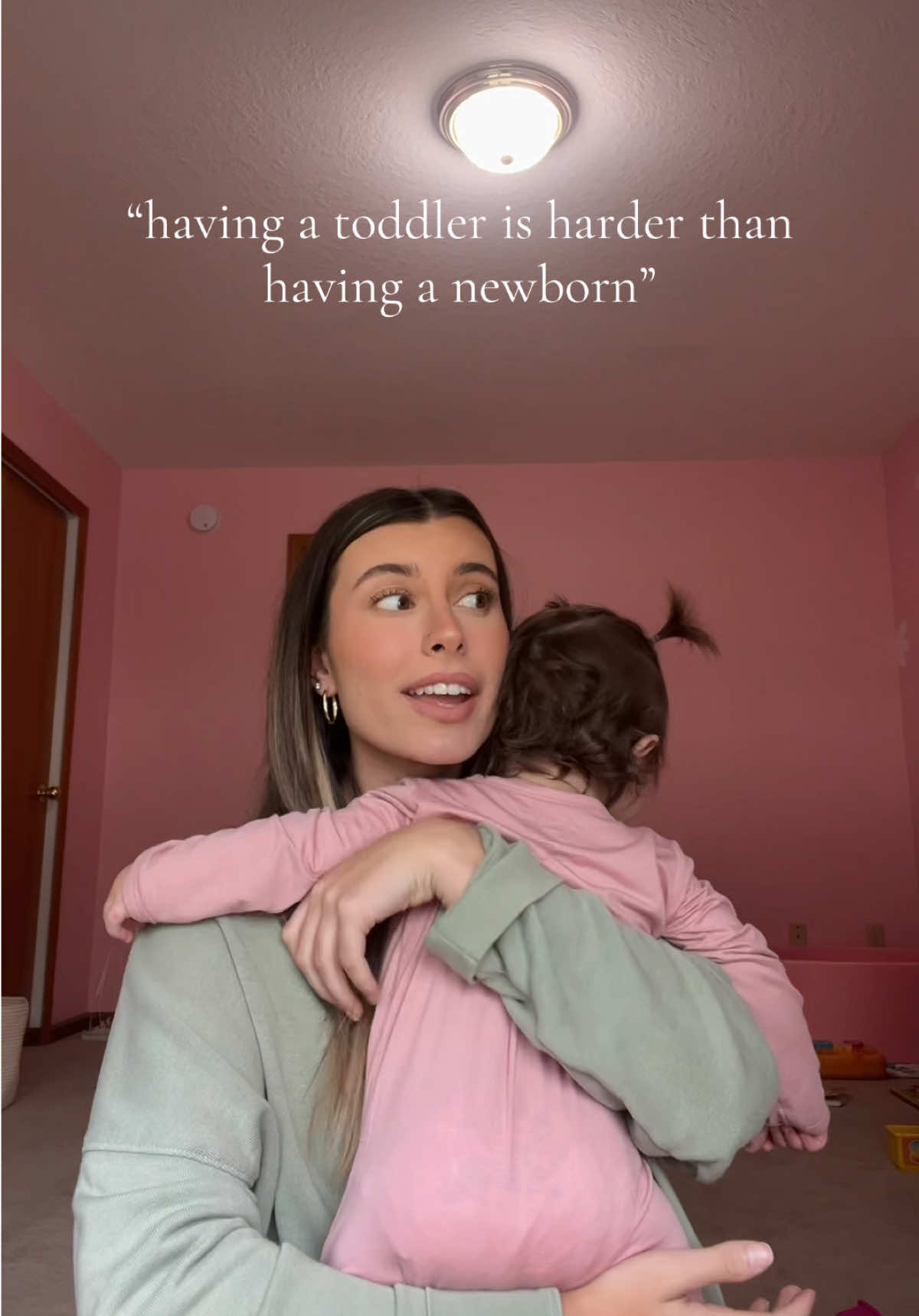 both are very hard in their own way but mannnnnnnnn chasing a toddler around all day is a lot harder than putting on movies while newborn sleeps😂😂😅😅 #toddlersoftiktok #MomsofTikTok #momlife #firsttimemom #toddlermom 