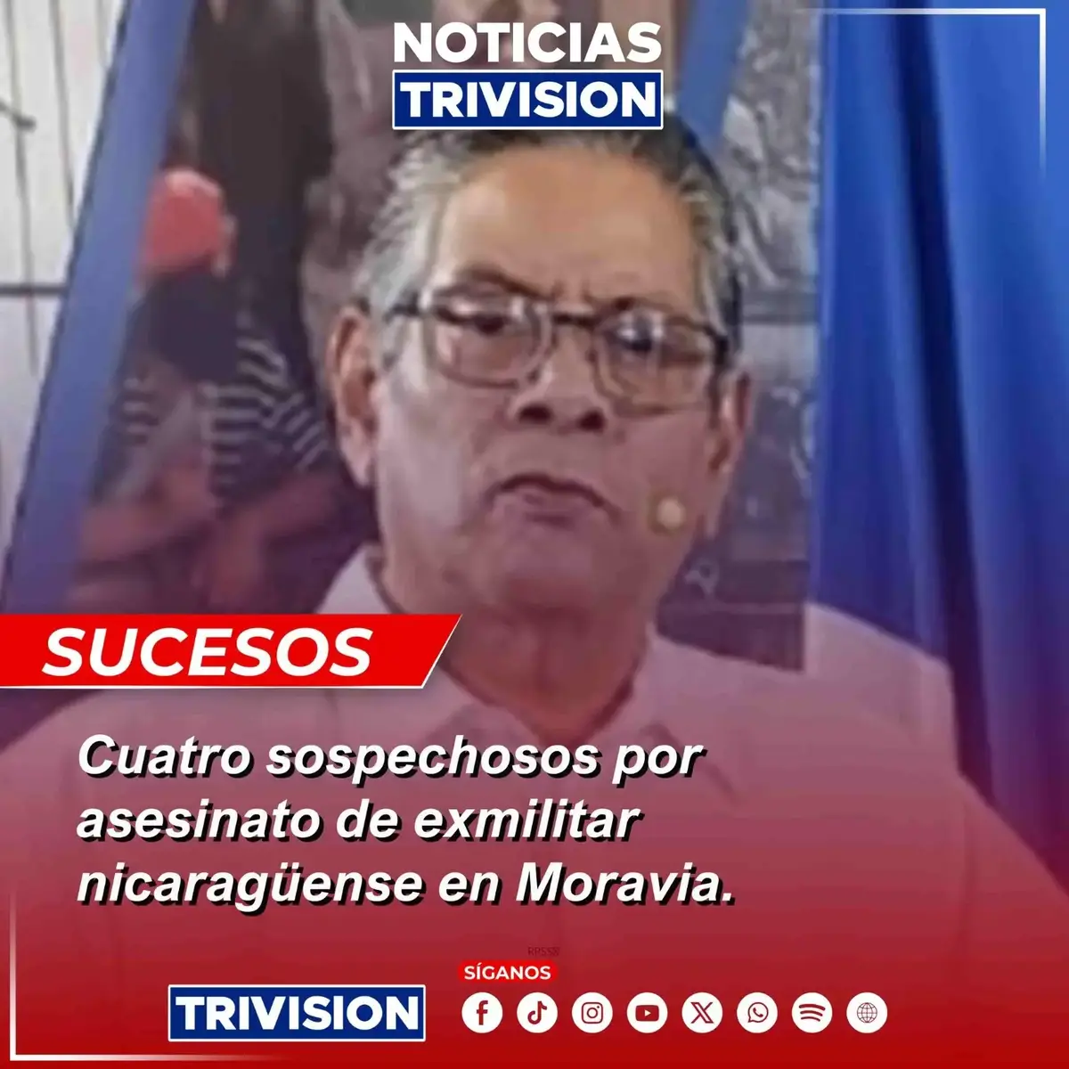 🔴 #NoticiasTrivisión | 4 personas fueron detenidas esta mañana en León XIII y Cañas como sospechosas del asesinato del nicaragüense Roberto Samcam Ruiz, de 67 años, ocurrido en junio en Moravia. El OIJ confirmó que otro sospechoso fue capturado ayer en Guanacaste y que el presunto sicario de 20 años sigue prófugo. En los allanamientos se decomisaron indicios claves para el caso y los detenidos quedaron a la orden del Ministerio Público.