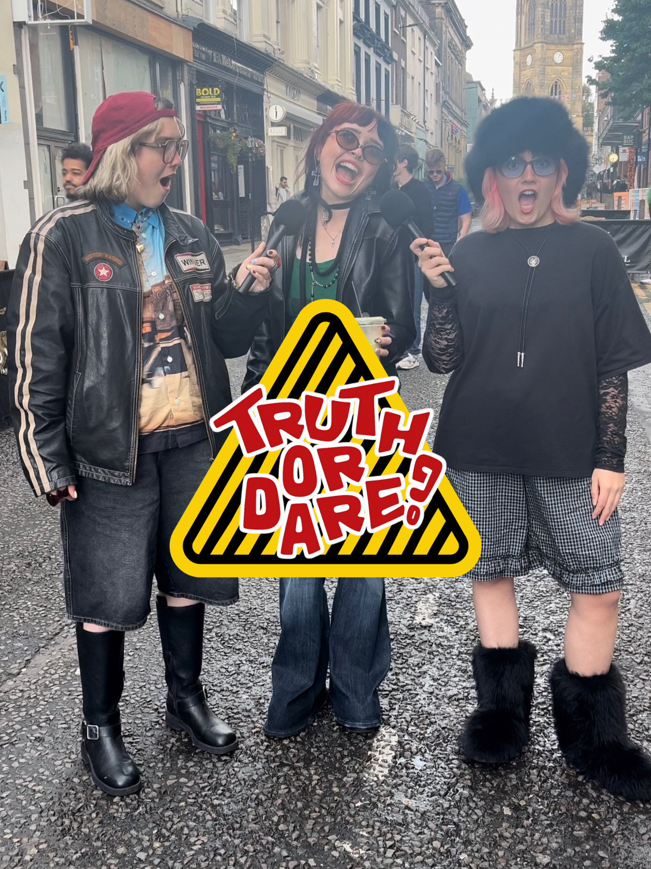 The last one floored us @crawlersband @hollyminto19 #TruthOrDare #streetinterview #publicreaction #publichallenge #crawlers
