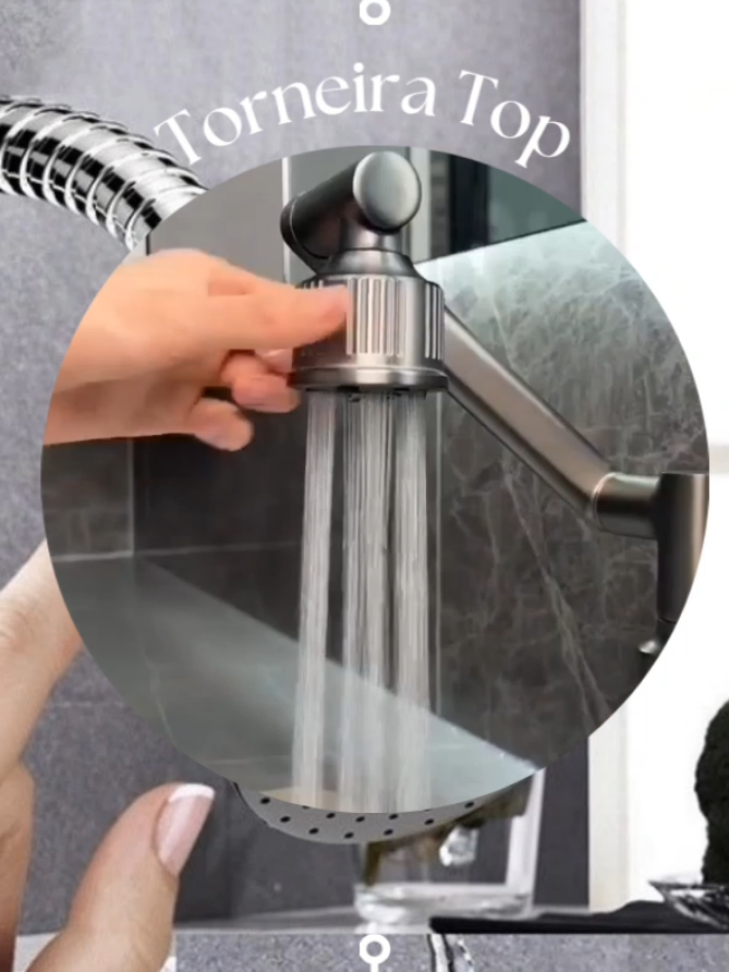 🚰✨ Essa torneira é simplesmente um LUXO na cozinha! ✅ Rotação 360° ✅ Função chuveiro que economiza água ✅ Prática e moderna  👉 Já pensou sua pia assim? #AchadinhosShopee #Torneira360 #CozinhaDosSonhos