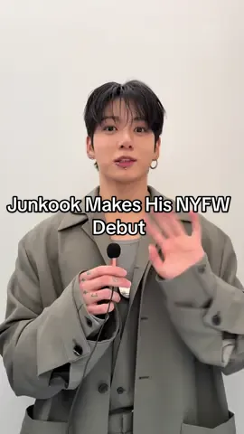 Hi W! #Jungkook touches down at #NYFW for the #CalvinKlein show. #bts 