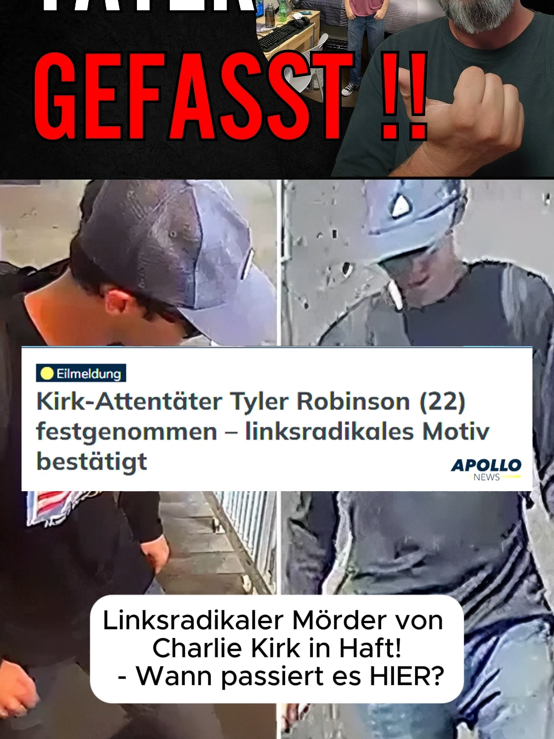Nach dem Attentat auf Charlie Kirk ist ein Verdächtiger festgenommen worden. Laut US-Medien handelt es sich um den 22-jährigen Tyler Robinson aus Utah, der die Tat nach seinem Vater gestand.#CharlieKirk