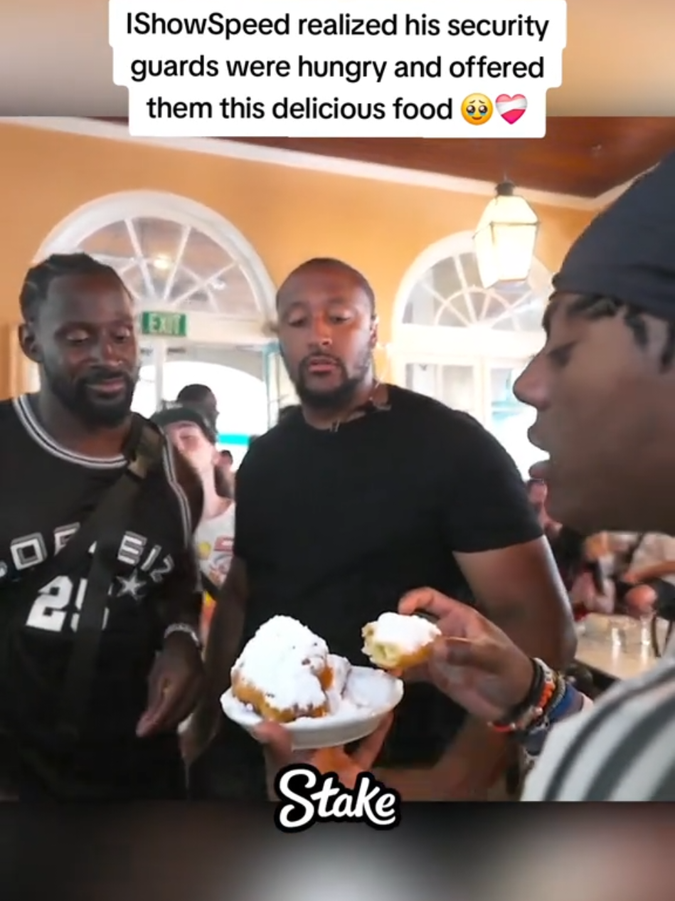 IShowSpeed realized his security guards were hungry and offered them this delicious food 🥹❤️‍🩹 #ishowspeed 
