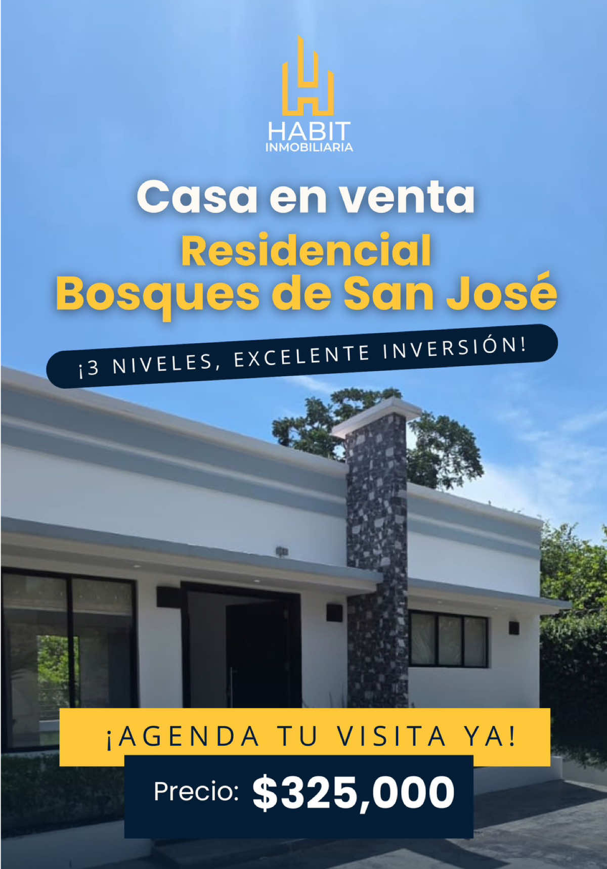 🏘 Oportunidad de inversión Casa en venta de Tres Niveles, en Residencial Bosques de San José ✨ 📍Ubicada en la exclusiva Residencial Bosques de San José, justo a la orilla de la Carretera de Oro, esta residencia combina amplitud, funcionalidad y elegancia en un entorno privilegiado ✨Con una construcción de 593 metros cuadrados (equivalentes a 849 varas), y una superficie construida de 334 metros cuadrados. Está casa combina elegancia, funcionalidad y confort en cada rincón. 🔜Primer nivel: ✔Amplia cochera con capacidad para 5 vehículos, perfecta para recibir a tus invitados con comodidad. ✔Sala social espaciosa, ideal para reuniones y momentos de descanso. ✔Una habitación con aire acondicionado, baño propio perfecta para huéspedes o un espacio privado. ✔Baño social completo para mayor comodidad. ✔Otra habitación con aire acondicionado y vista a la terraza, brindando un ambiente fresco y agradable. ✔Área de terraza con vistas impresionantes, perfecta para eventos o simplemente relajarse. 🔜Segundo nivel: ✔Sala familiar grande, perfecta para compartir en familia o descansar en un ambiente acogedor. ✔Dos habitaciones amplias, ideales para niños, invitados o para convertir en oficinas o estudios. ✔Área de comedor y cocina espaciosas con su diseño de granito con desayunador diseñadas para facilitar la preparación y disfrute de las comidas. ✔Cuarto de servicio para mayor comodidad y organización. 🔜Tercer nivel: Terraza amplia con vistas panorámicas, ideal para disfrutar del aire libre y momentos en familia. ✔Una habitación con aire acondicionado y baño propio, ideal de huéspedes. ✔Otra habitación amplia, perfecta para diferentes usos según tus necesidades. 🔛Adicionales: Hermoso patio con áreas verdes, ideales para actividades al aire libre y jardinería. Piscina para disfrutar en los días soleados y refrescarse en familia o con amigos. Esta casa combina espacios amplios, vistas privilegiadas y acabados de calidad, creando un hogar perfecto para quienes buscan comodidad y lujo en un entorno tranquilo y seguro. 💰 Precio de venta: $325.000 ¡No pierdas la oportunidad de hacerla tuya! 📞Más información: +503 7003 5480 #comprarcasa #elsalvador🇸🇻 
