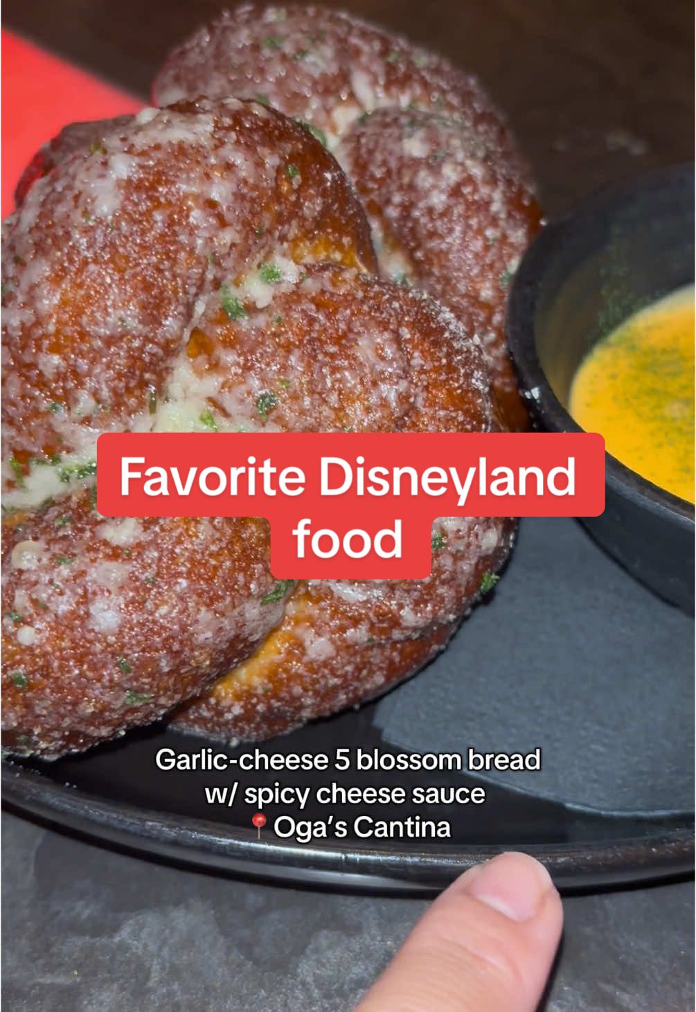 3 hours to eat and ride our way through Disneyland! This garlic bread has officially moved to the top of my favorite Disney foods list 🤤 #disneylandfood #disneyfoodie #oceats 