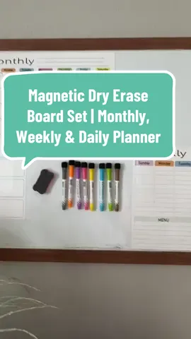 Stay on top of everything with this 3-piece magnetic dry erase board set 🖊️✨ Track your big goals monthly, your weekly to-do list, and your daily activities — all in one glance. Comes with 8 colorful markers + eraser. Great quality, simple design, and a huge help for getting organized.  #GetOrganized #GoalTracker #DailyPlanner #ProductivityTools #HomeOrganization