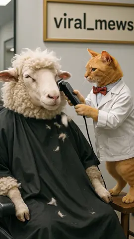 Would you let him cut YOUR hair? 😹