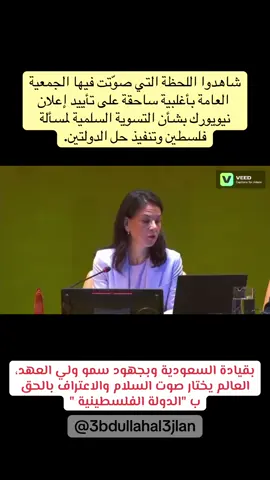 شاهدوا اللحظة التي صوّتت فيها الجمعية  العامة بأغلبية ساحقة على تأييد إعلان  نيويورك بشأن التسوية السلمية لمسألة  فلسطين وتنفيذ حل الدولتين. #palestine #فلسطين #viral #fyp #foryou 