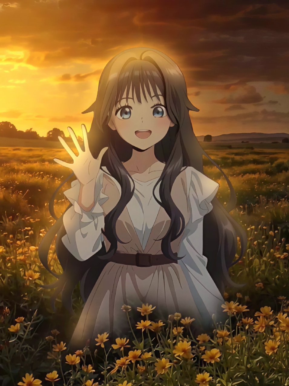 Kaoru at Sunset 🌅🌻 . . . . 🔥 FREE Live Wallpaper Download – Link in bio 📱✨ #kaoruhana #animewallpaper #wallpaperiaヅ #wallpaperaesthetic #kawaiigirl 