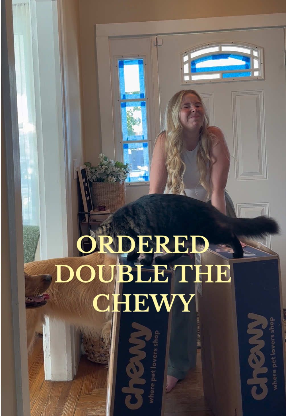 Guess who accidentally ordered two boxes 🤦‍♀️ #chewyorders #dogmom #goldenretrieverlife #goldenretriever #chewydelivery @Chewy 