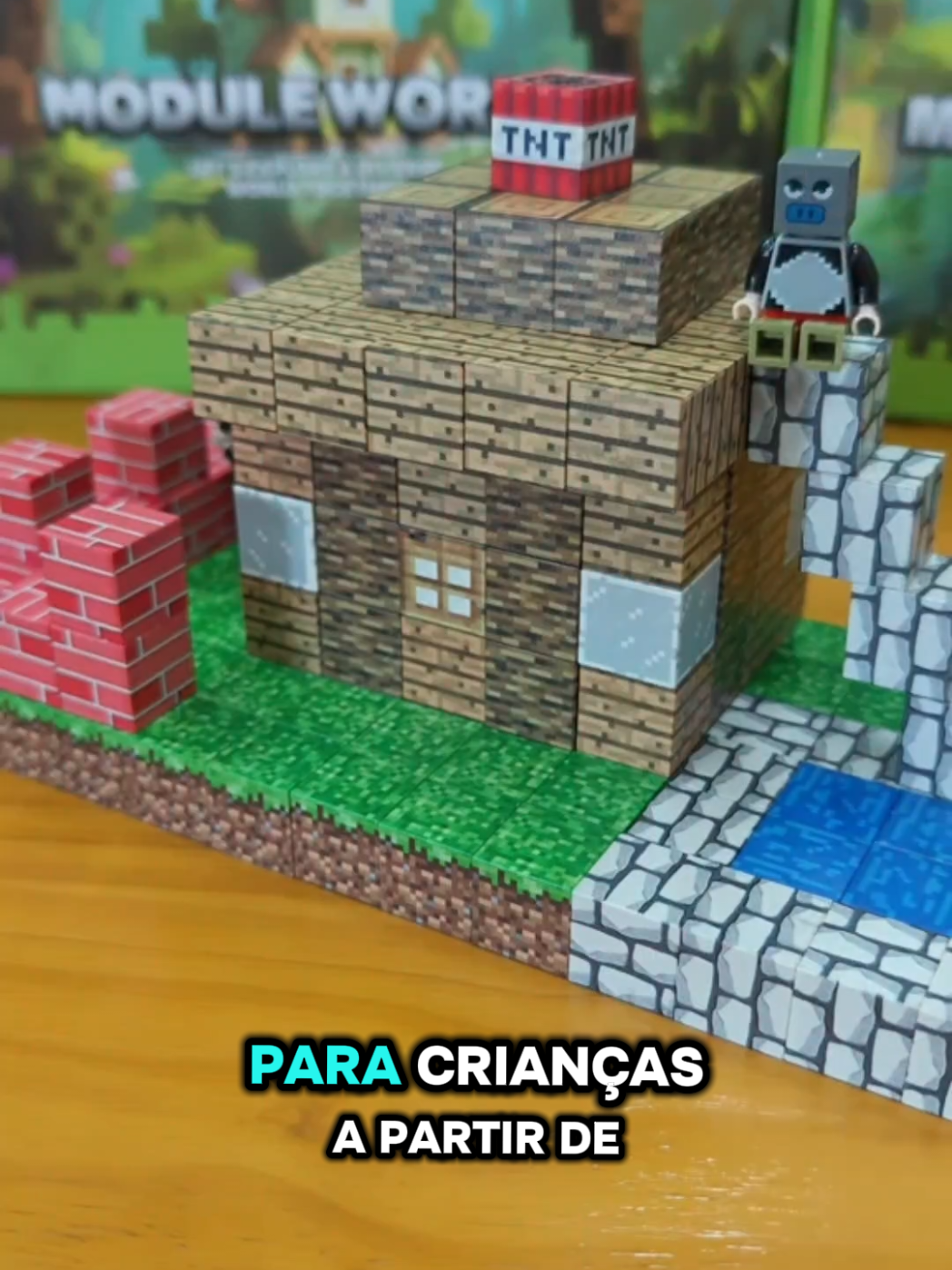 Blocos Magnéticos Minecraft de Construção com 37 , 50 e 87 Peças 