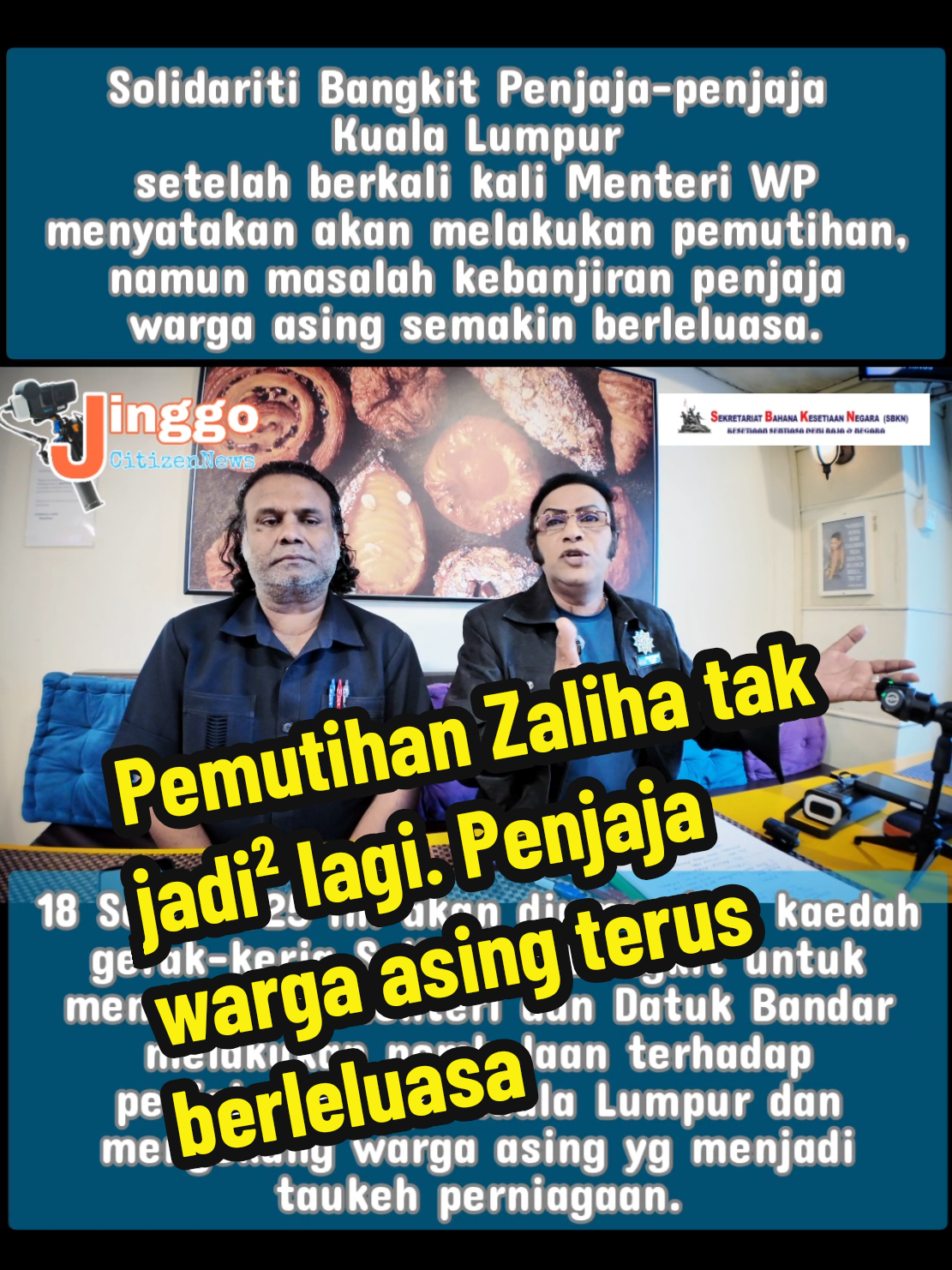 20250912 - Solidariti Bangkit Penjaja-penjaja Kuala Lumpur setelah berkali kali Menteri WP menyatakan akan melakukan pemutihan, namun masalah kebanjiran penjaja warga asing semakin berleluasa. 18 Sept 2025 ini akan diumumkan kaedah gerak-kerja Solidariti Bangkit untuk memastikan Menteri dan Datuk Bandar melakukan pembelaan terhadap penjaja-penjaja Kuala Lumpur dan mengekang warga asing yg menjadi taukeh perniagaan. #sbkn #kalaivanar #pemutihanpenjajaasing #solidaritibangkitpenjajapenjaja