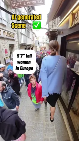 AI reveal on my Tall woman in Europe video! Did you guess right? #tallgirl #tallwoman 