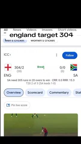 england take a target 304 runs 😱😱😲😲#viral video #faryou page #trending video #unfreez my account 