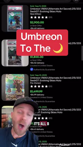 Pokemon Umbreon Vmax has been on everyones radar! Umbreon Vmax has seen significate price increases over the last year! Will it continue? #crazythursdaylive #pokemon #pokemoncards #pokemontiktok #pokemoncommunity 