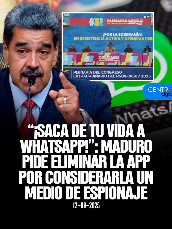 Nicolás Maduro volvió a criticar a WhatsApp durante un encuentro con militantes, al pedir que desinstalen la aplicación de sus teléfonos y calificarla como un medio de espionaje. En su discurso recordó que la última vez que la usó fue el día de las elecciones presidenciales del 28 de julio de 2024, cuyos resultados no reconoció. Ahora, en medio de tensiones políticas internacionales, insistió en que por esa vía podrían estarlo vigilando. “WhatsApp es una herramienta de espionaje contra los pueblos del mundo… Así que a eliminar WhatsApp”, expresó Maduro en su intervención.