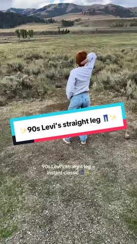 These vintage-inspired 90s Levi’s straight leg jeans are timeless, flattering, and pair perfectly with anything. #90sLevis #VintageStyle #StraightLegDenim #TimelessLook #DenimEssential