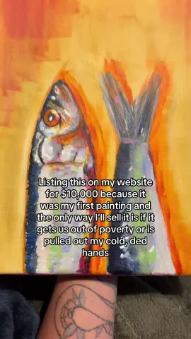 Halfway manifesting, halfway serious 😭 #art #fish #artistoftiktok #painting 