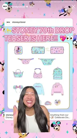 teaser for the stoney x disneyland 70th collection HERE and it’s giving pastel dreams 💕💫 not the full plan your buy yet but this might be the whole lineup?? backpack, bow bag, ears, quarter zip and more!! dropping 9/13 @ 7am at d-lander in downtown disney 👛🎀 what’s on your wishlist?? #stoneyclover #disneyland70 #merchdrop #disneymerch #disneyparks @Stoney Clover Lane @Disney Parks 