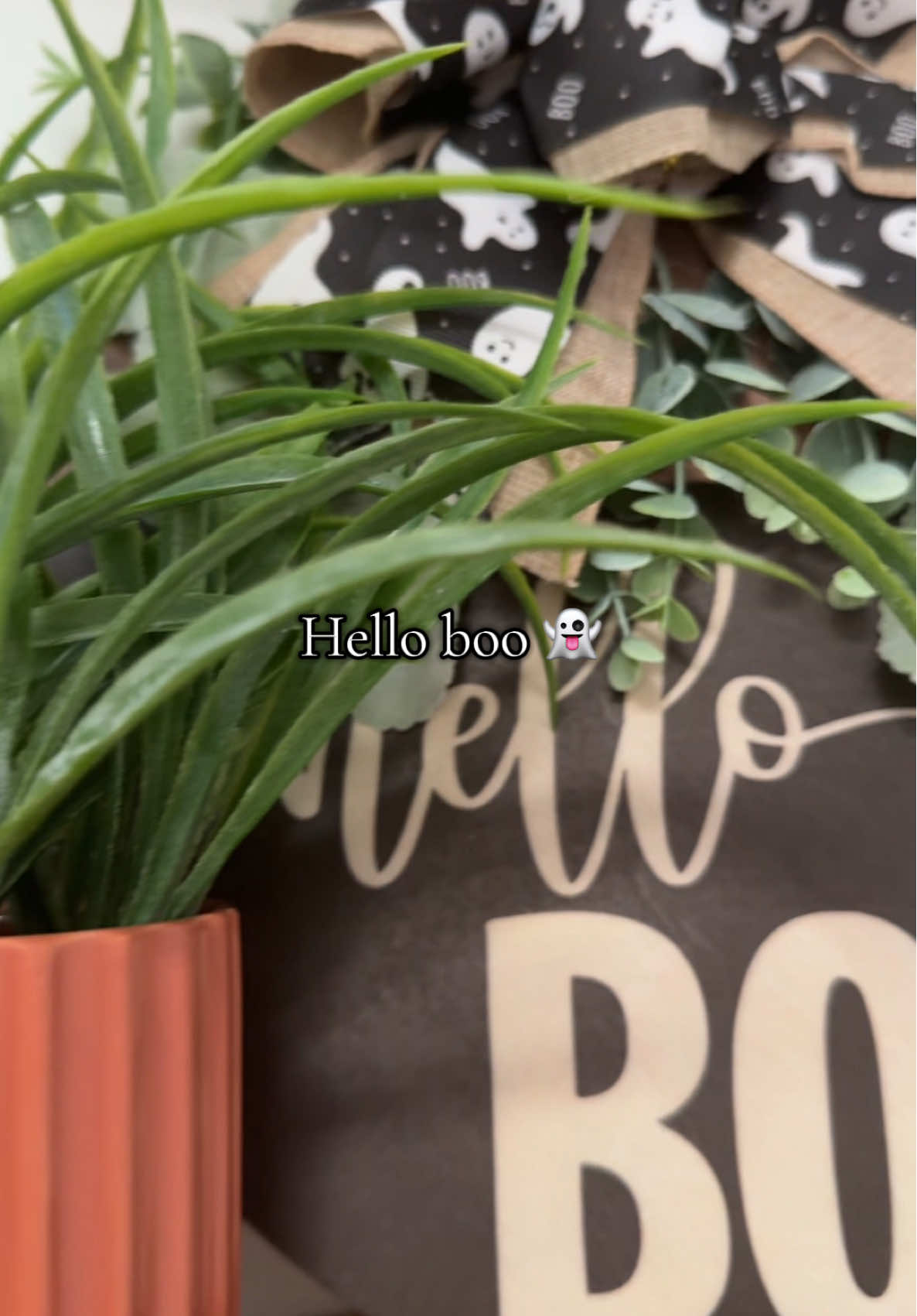 Cutest hello boo wreath 👻 #hellofall #helloboo #wreath #fallwreath #falldecor 