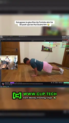StableRonaldo and Kai Cenat made an agreeement that if Ron did 30 push ups Kai would gift him a code to the Kai Cenat Fortnite skin  a day early before everyone else. After the push ups Kai hung up 😭#Kaicenat #stableronaldo #twitch #viral #Mafiathon3 