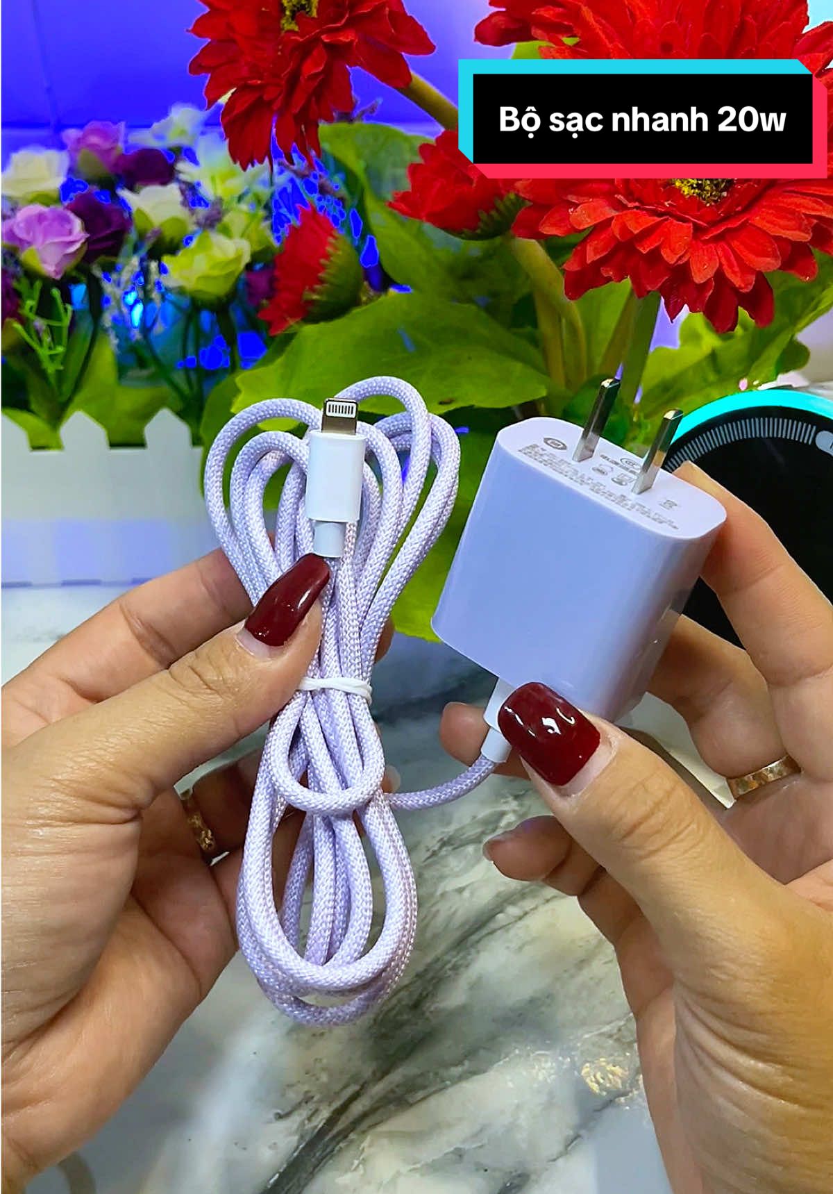 Bộ sạc nhanh 20w dành ip 8-14 có dây cáp dài mẫu có 4 màu rất đẹp, sạc nhanh lên pin #bosacnhanh #bosacnhanhiphone #bosacnhanh20w #ngoclanhmecutin #xuhướng 