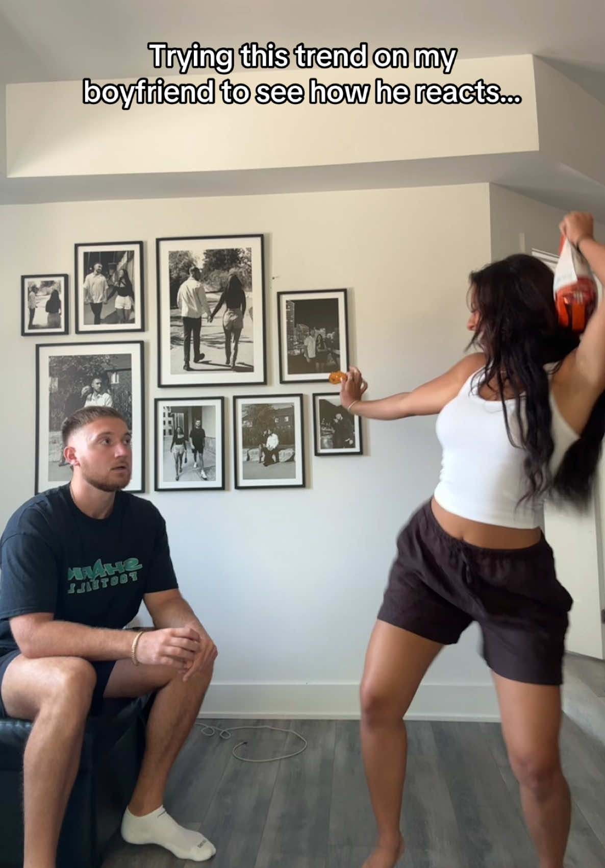 Clearly he was NOT a fan 😭 #fyp #couplescomedy #couplescontent #boyfriendreaction #calebnandrea 