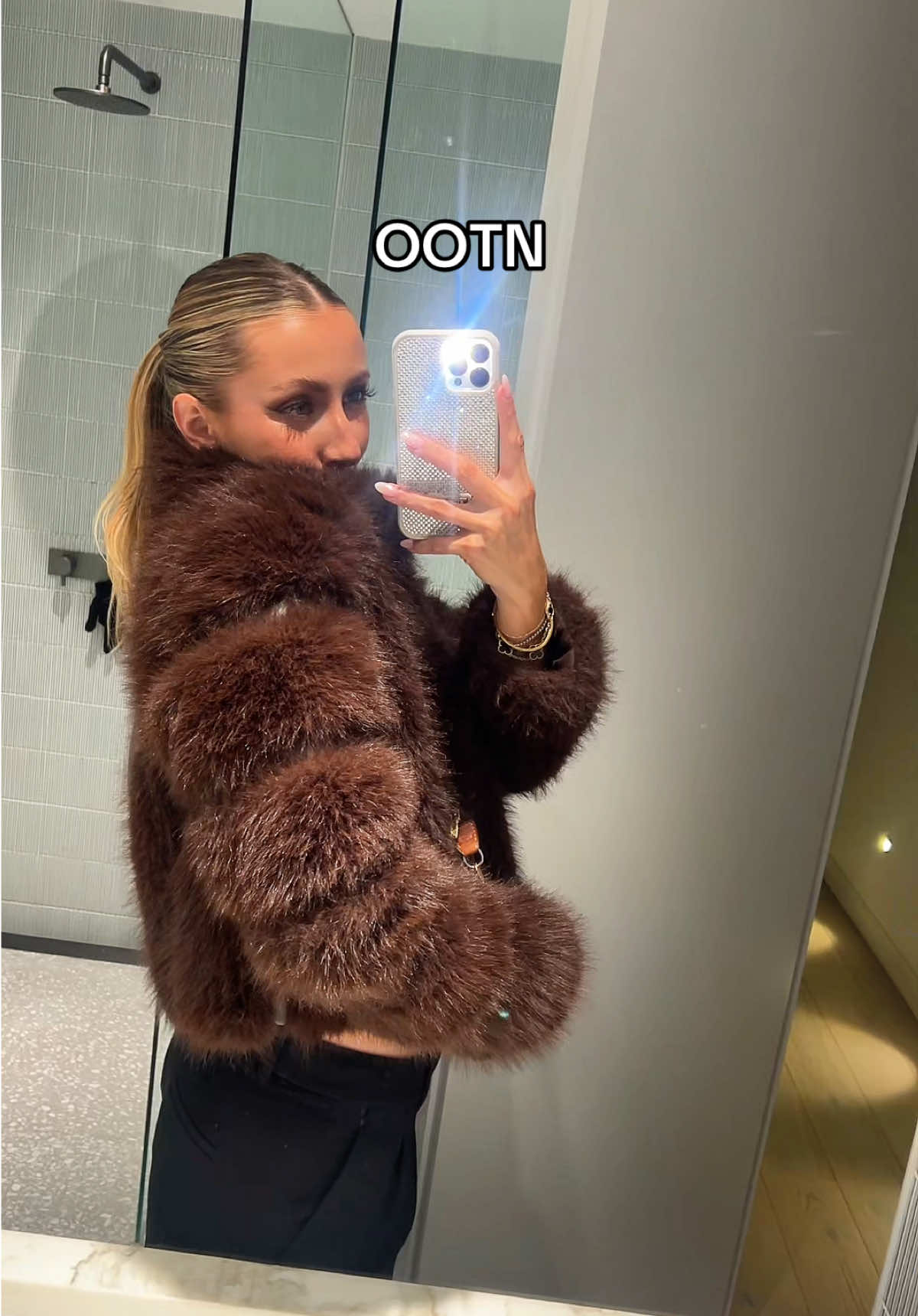 love my fur coat but can’t wait for summer to come so I can wear my tiny little dresses again #ootn #fitcheck #goingout 