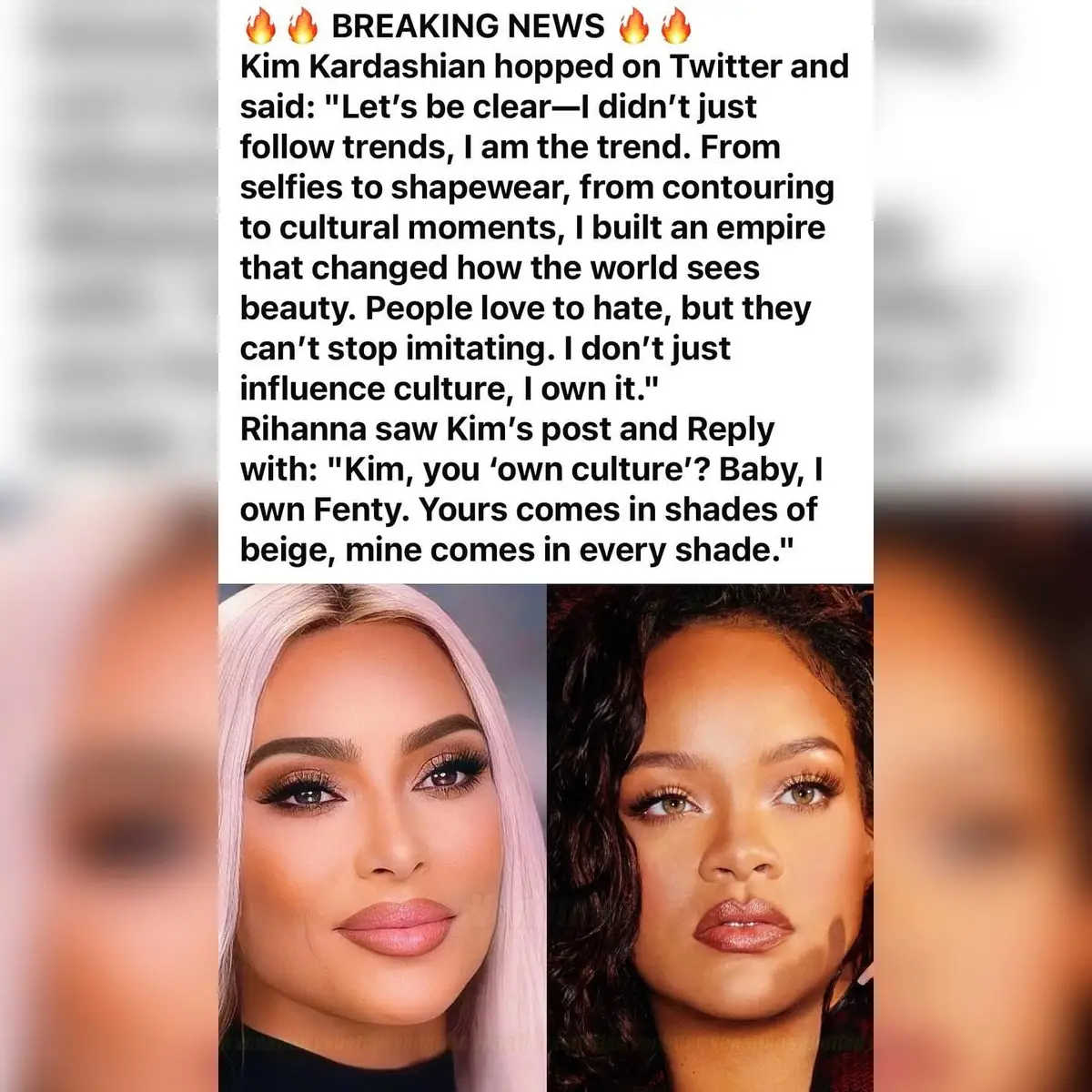 Not to be shady but let’s be clear…lol..yasss Riri!! #rihanna #kimkardashian #andioop 