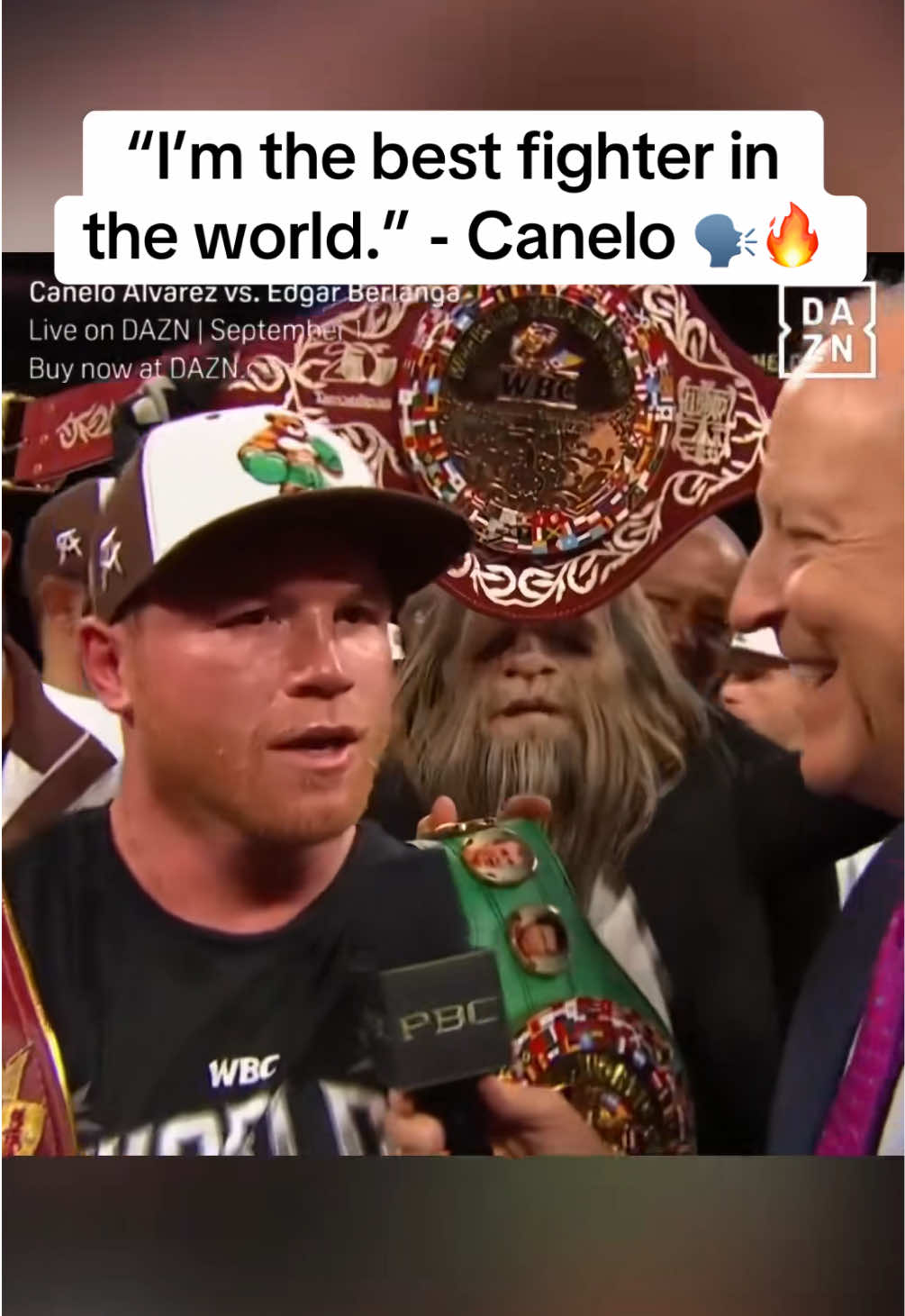 What’s up with the mascot in the back 💀 (via @DAZNBoxing) #boxing #canelo #sports #caneloalvarez 
