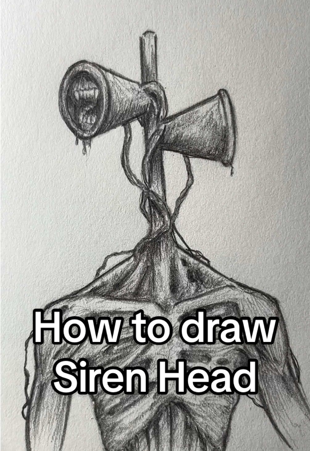 How to draw Siren Head! Who should I draw next? #art #artistsoftiktok #sirenhead #horror #drawings how to draw siren head horror art drawing tutorial 