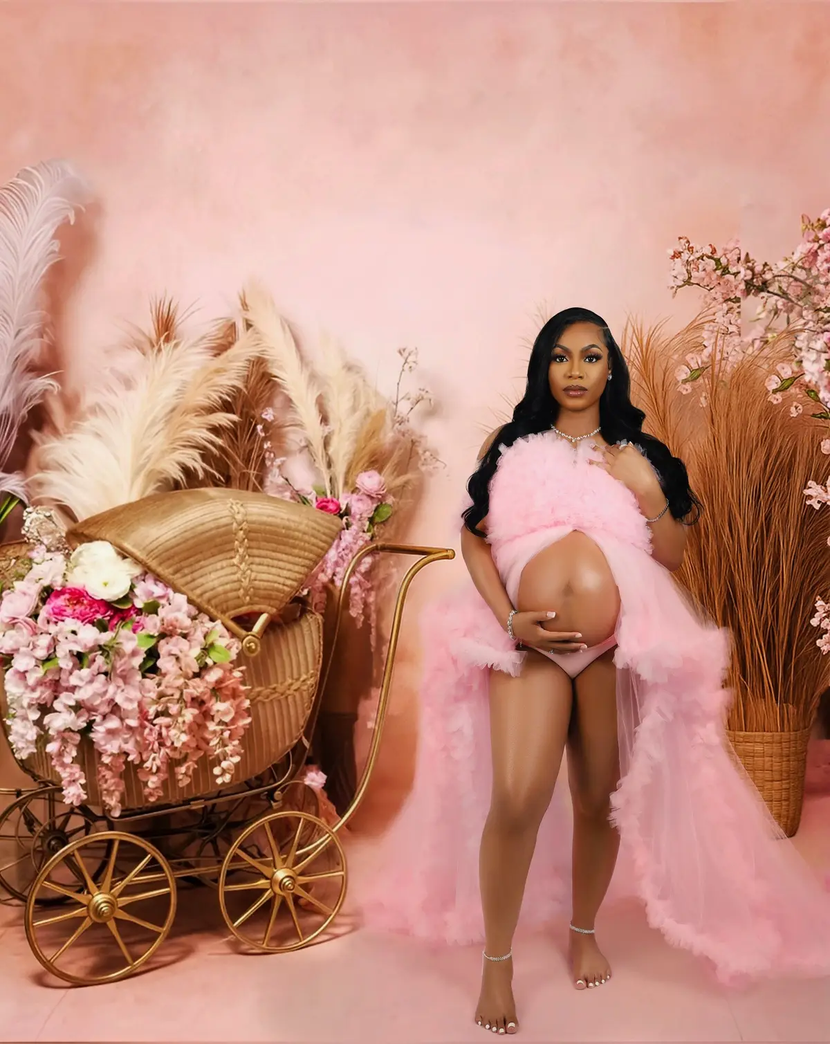 Patiently waiting on my sweet princess 😩🥺🌸 #maternityphotoshoot #maternity #maternityshoot #LanguageLearning #maternitydress #girlmom #pregnant 