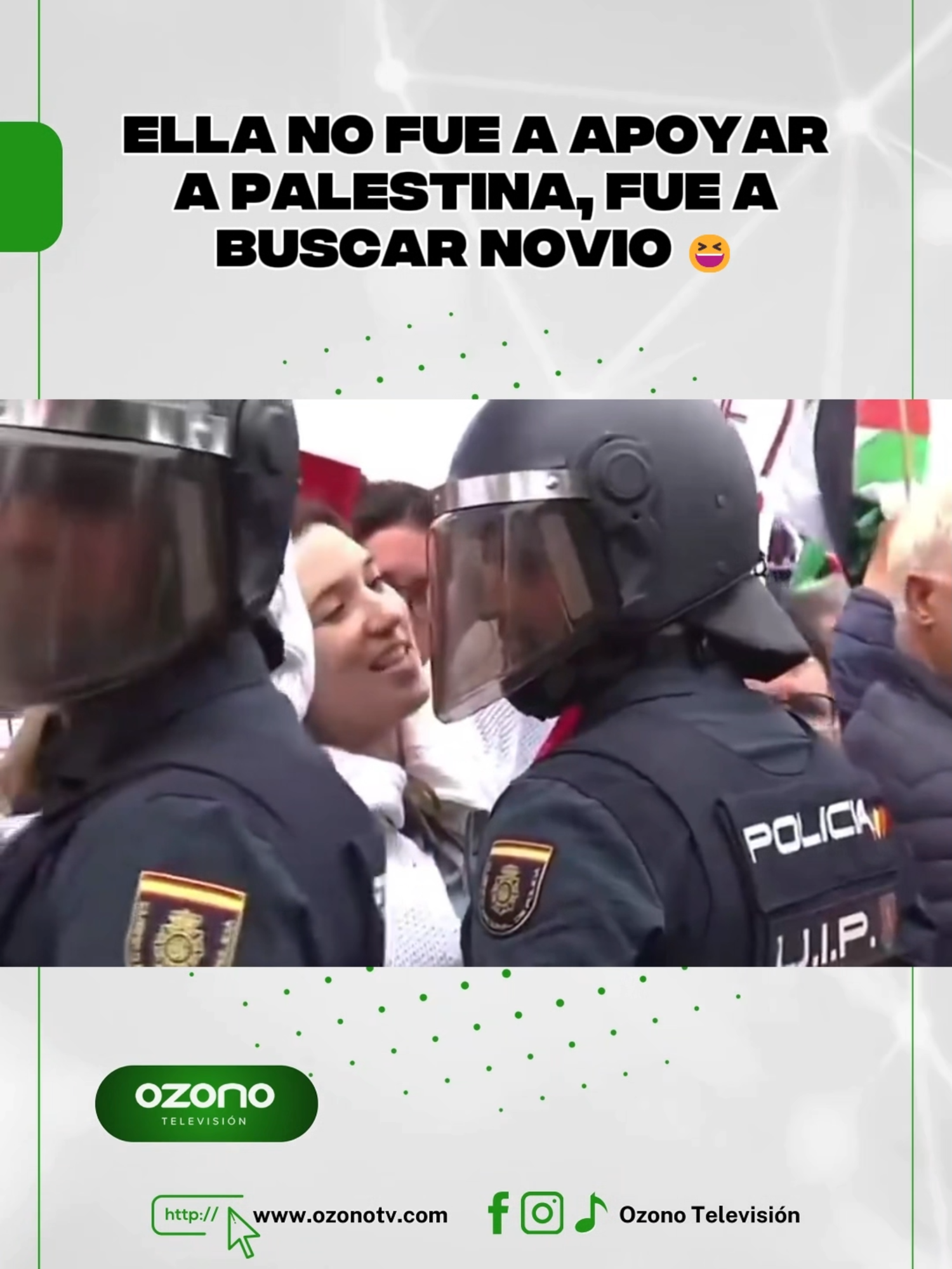 Ella no fue a apoyar a Palestina, fue a buscar novio😆 #viral_video #paratii #tiktoks #ozonotv #humor #virall
