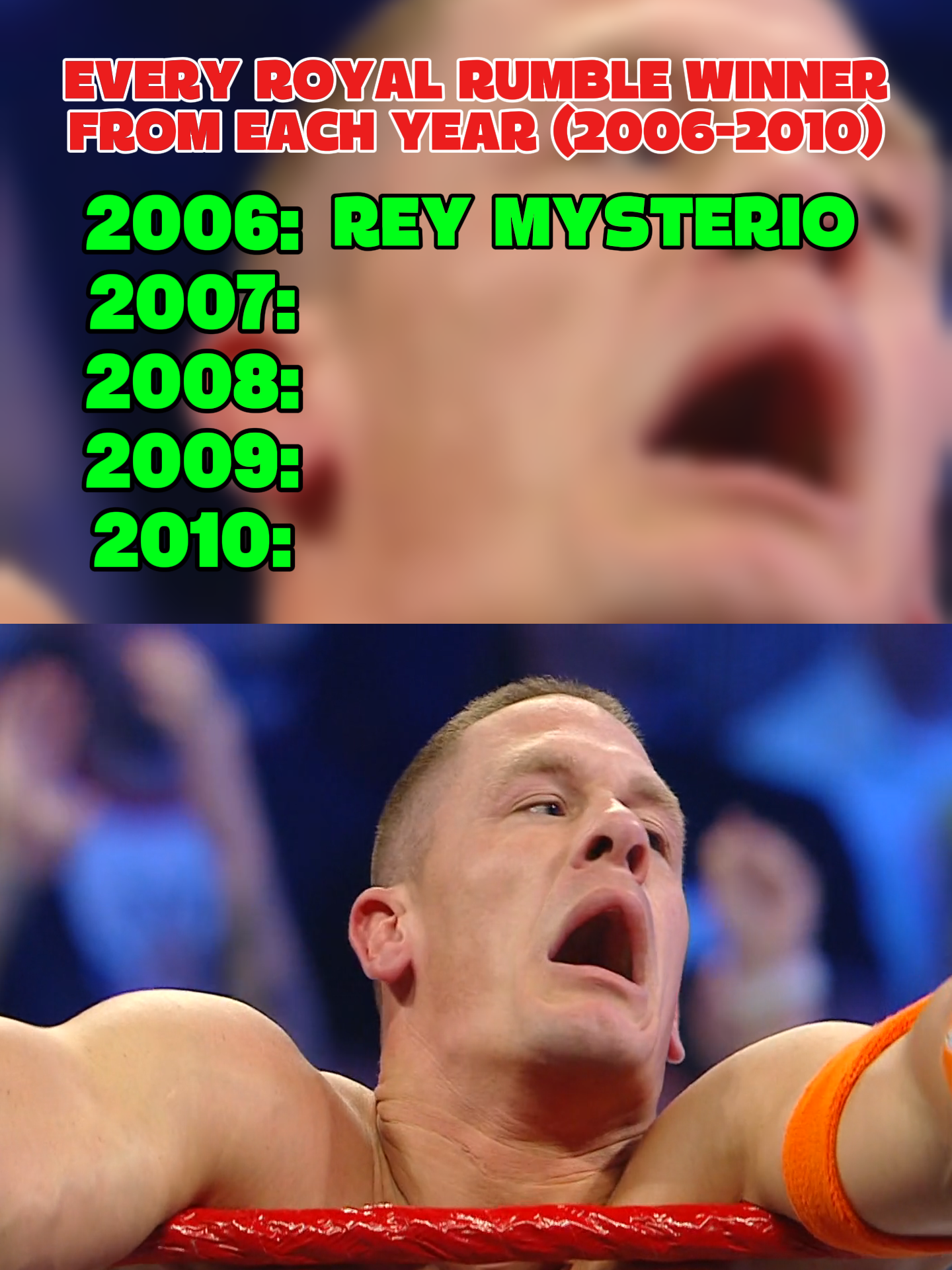 Every Royal Rumble Winner From Each Year (2006-2010) #WWE #wweraw #wwefan #wwetiktok #wwesmackdown #wwefans #wwechallenge #fyp #fypシ #foryoupage #brocklesnar #randyorton #codyrhodes #romanreigns #johncena #WrestleMania #sethrollins #wweuniverse #cmpunk #therock
