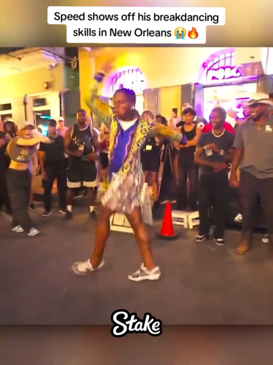 Speed shows off his breakdancing skills in New Orleans 😭🔥 #ishowspeed #fyp 