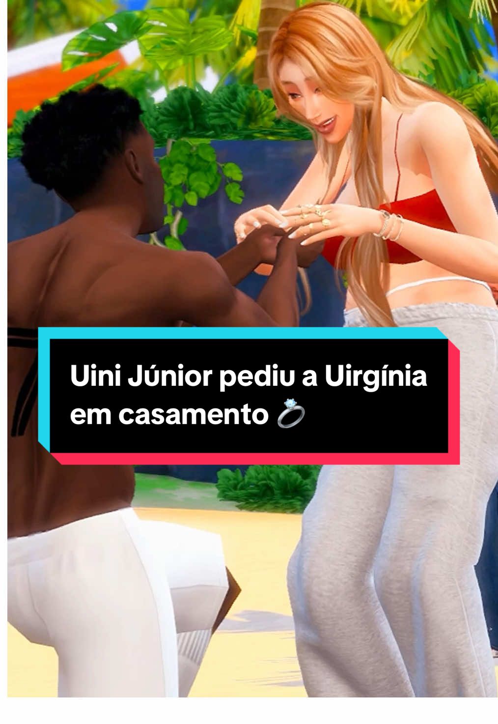 Uini Júnior pediu a Uirgínia em casamento 💍 #zefelipe #virginiaezefelipe #vinijr #thesims4 #garotagamerzando 