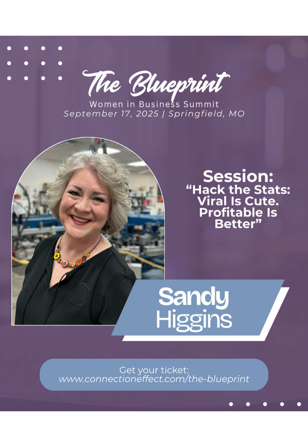 Sandy Higgins with @The Crackerjack Shack shares a tip about supporting women-owned businesses.  In this exclusive interview with Emcee, Tiffany Samples, Sandy explains why supporting women-owned businesses matters now more than ever!  Learn more when you register here: https://www.connectioneffect.com/the-blueprint and access to this and all exclusive content for attendees of The Blueprint: Women In Business Summit on September 17th at Highland Springs, Springfield, MO  #TheBlueprintSummit #WomenInBusiness #LeadershipTools #womenownedbusiness #womenempowerment 