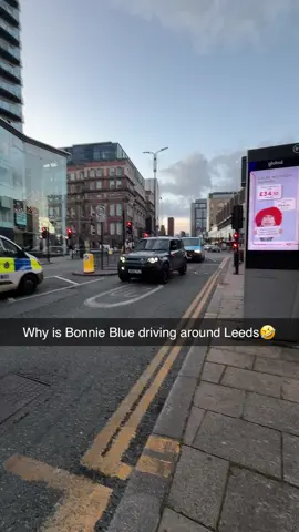 Why is Bonnie Blue driving around Leeds 